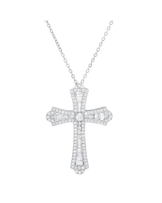 Kylie Harper Metallic Luxurious Diamond Cz Cross Pendant
