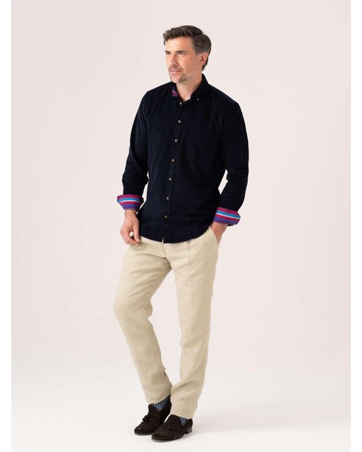 Koy Clothing Blue Dark Cord Shirt for men