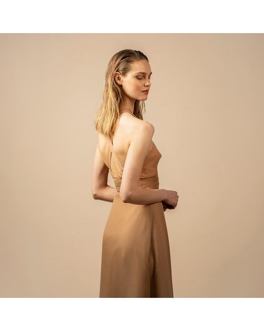 Anse Victorin Brown Tiara Silk Dress