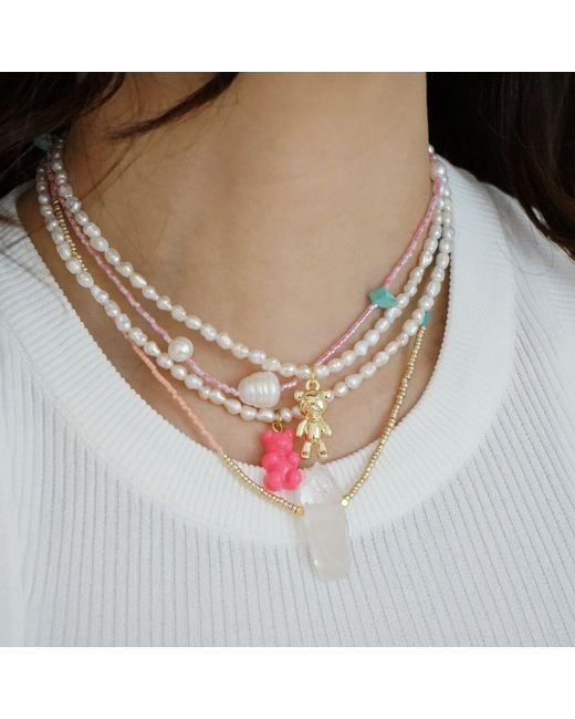Smilla Brav Metallic Necklace Teddy Bear