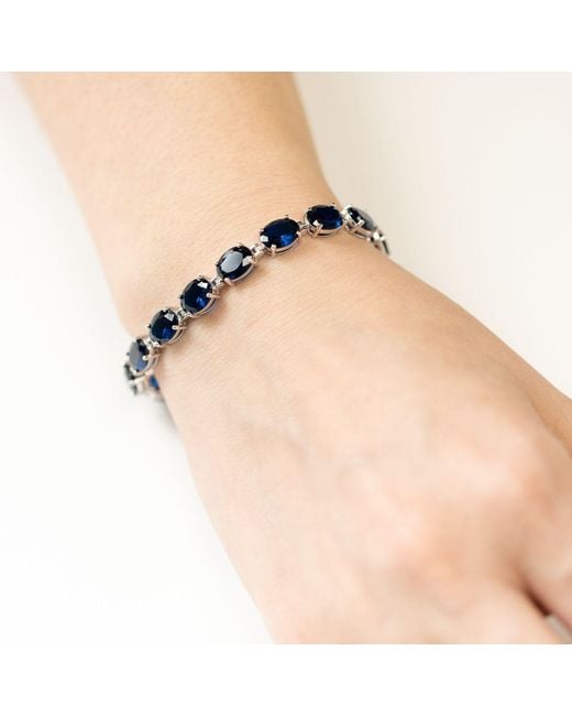 Belinda Jewelz Blue Kierra Oval-Cut Sapphire Tennis Bracelet