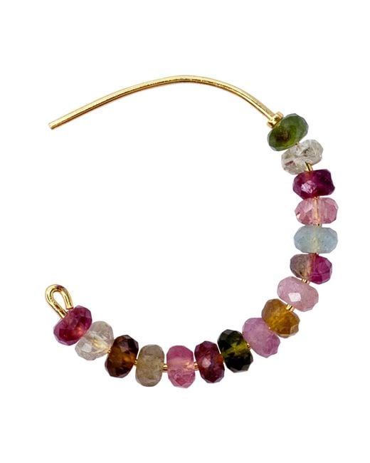 Bombyx House Multicolor Tourmaline Half Moon Earring Large Hoop
