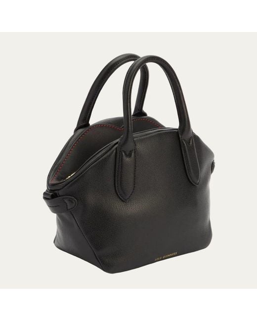 Lulu Guinness Black Leather Simone Handheld Bag