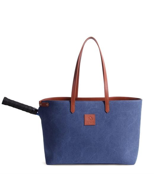Jurgi Brand Blue Tennis Padel Tote Bag – Canvas & Leather
