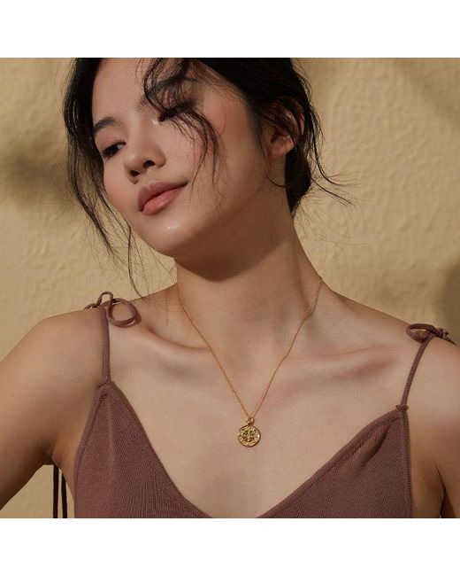 Aurozia Metallic Tarot The Wheel Of Fortune Necklace