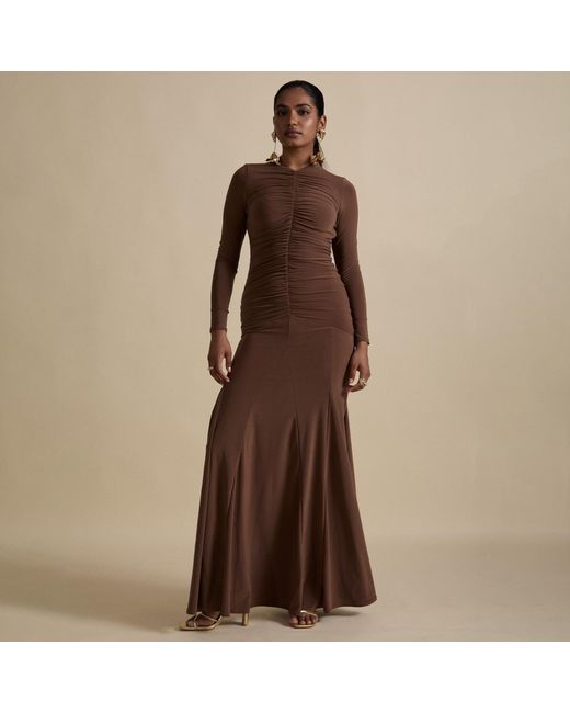 Celestine & Mae Brown Zinnia Maxi Dress