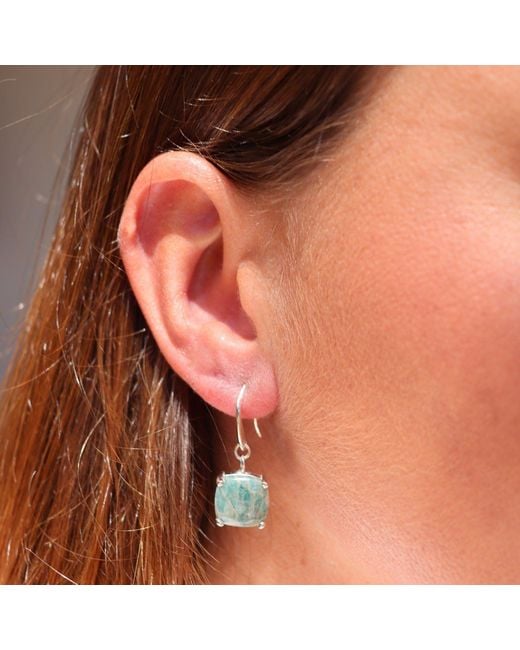 FV Jewellery Green La Stele Amazonite Dome Earrings