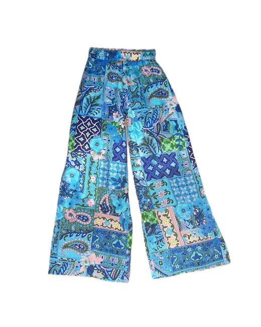 Introvertie VIENNA Blue Johnny Silk Palazzo Pants