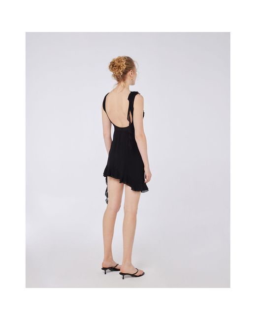 House of Ika Black Asymmetric Flow Viscose Dress