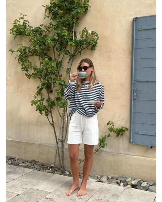 SALANIDA White Terra Ribbed Shorts