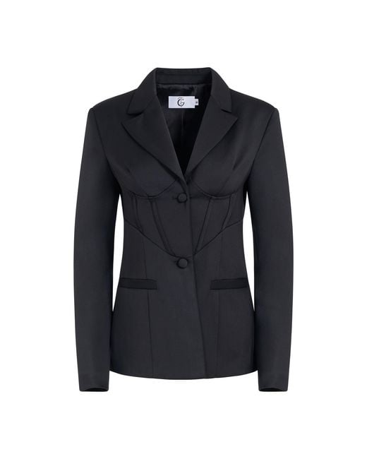 The Gt Atelier Black Corset Tailored Blazer