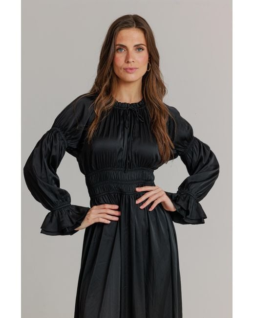 Lou&Up (Formerly Loup Clothing) Black Satin Smock Dress