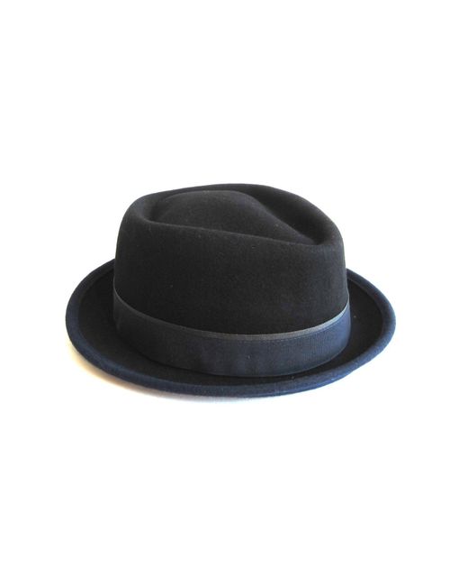 Dasmarca Hats Blue Edward Two Tone Wool Felt Winter Porkpie Hat for men