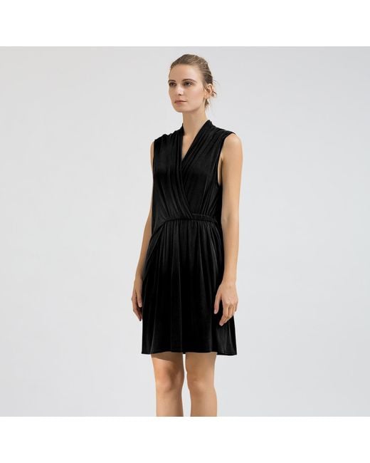 Smart and Joy Black Drapy Asymmetrical Dress
