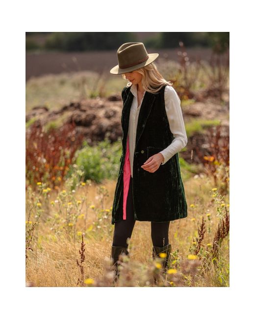 At Last Green Long Silk Velvet Waistcoat