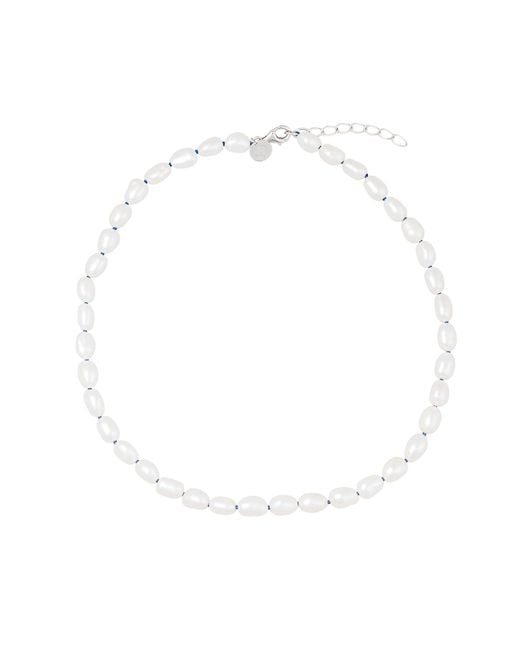 Chiara Tedeschi Jewellery White Baroque Pearl Necklace & Colored Thread