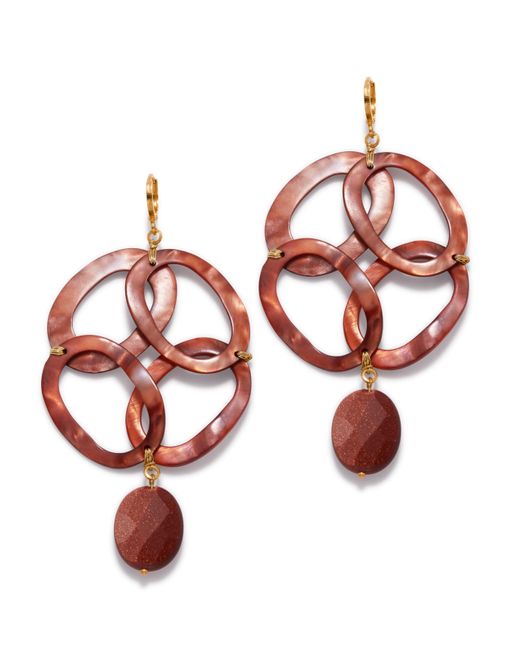 Jaredjamin Orange Oriental Legend Lever Back Earrings