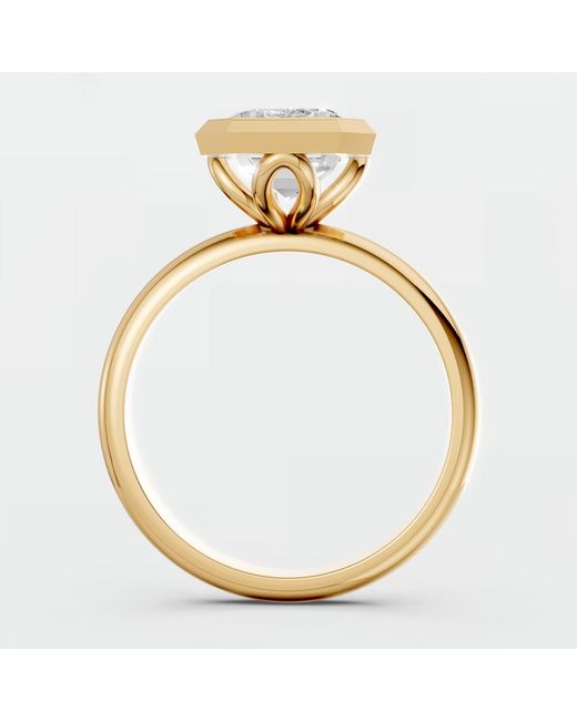 Aya Fine Jewelry White Minimalist 3.01 Ct Emerald Cut Lab Diamond Solitaire Promise Ring