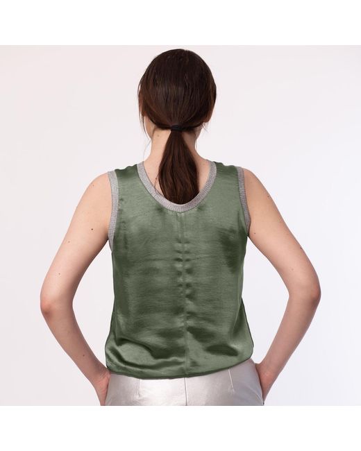 Silvia Serban Green Reversible Satin Top