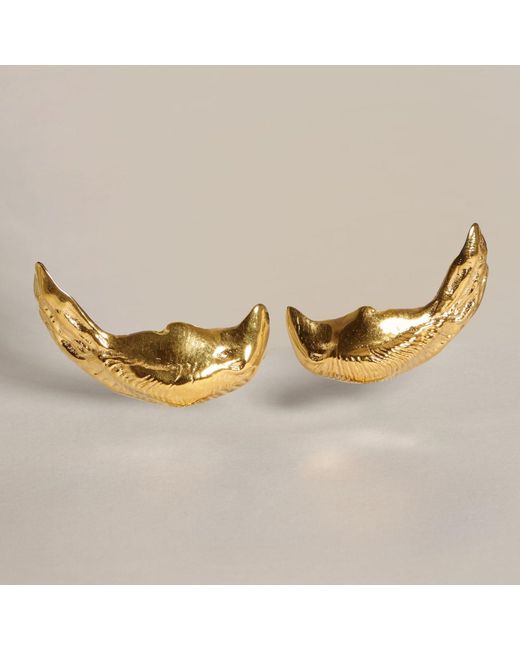 Potoska Metallic Quatro Maxi Face On Stud Earnings