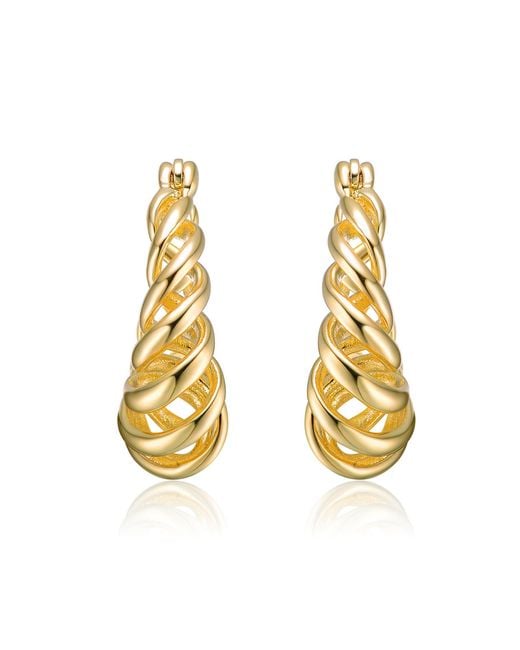 Genevive Jewelry Metallic Rachel Glauber Plated Twisted Halo Hoop Earrings