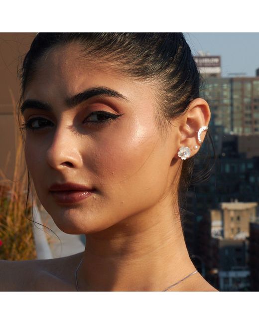 The Link Between White Grelda Ear Cuff With Scatter Bezel Diamond Detail Sterling for men