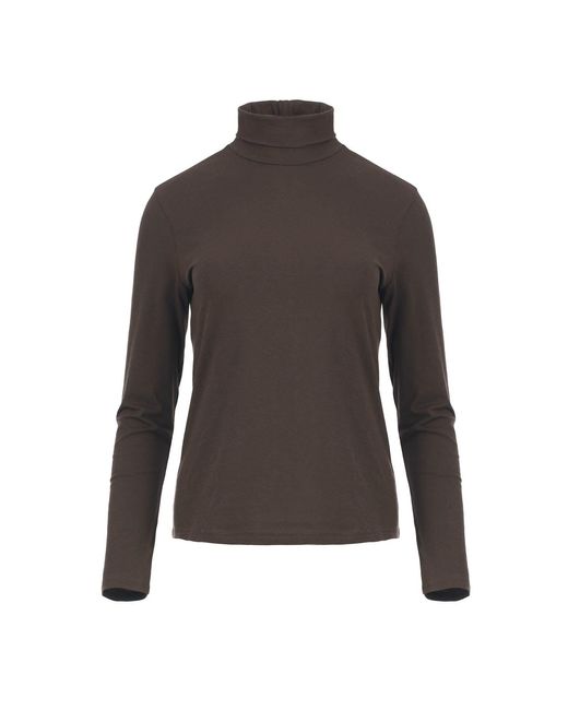 Conquista Brown Turtle Neck Top By