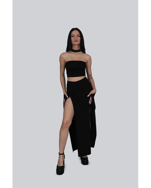 Yogi8Apparel Black Soft Armour Split Skirt