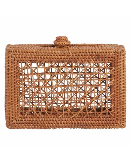 Betsy & Floss Brown Firenze Raffia Clutch Bag