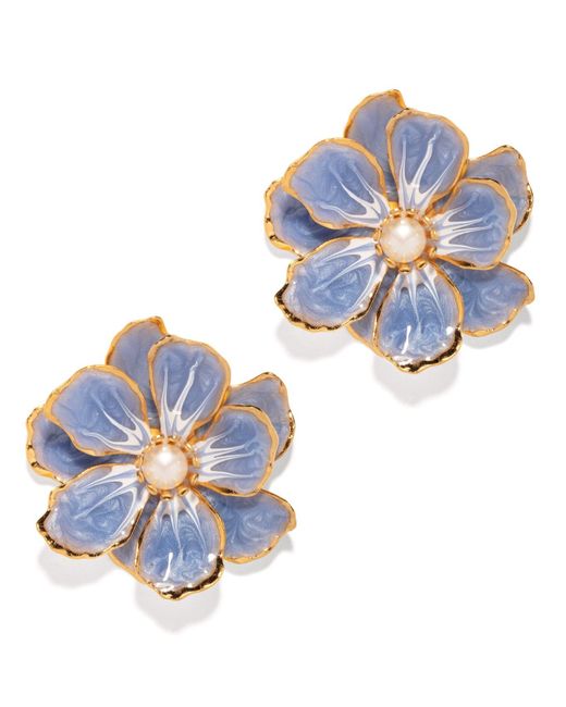 The Pink Reef Red Large Jewel Box Floral Earrings