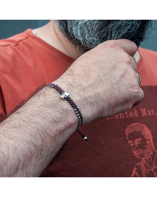 Harbour Uk Red Skull Connection Rope Bracelet for men