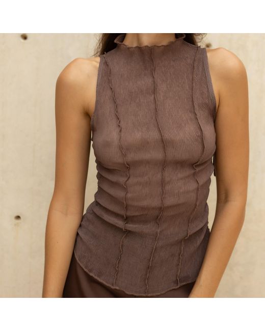 Motional Muse Brown Lea Top