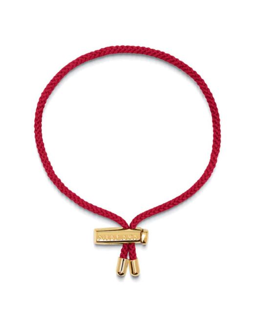 Nialaya Red String Bracelet With Adjustable Gold Lock for men