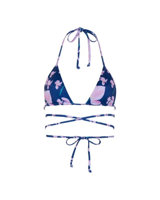 Veroni Swim Blue Lunar Petal Wrap Around Straps Bikini Top