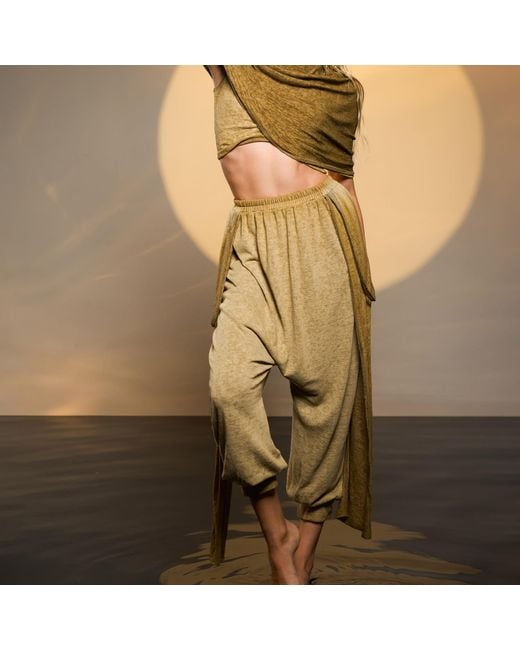 Zhenabia Green Suhan Harem Pants Desert Sand