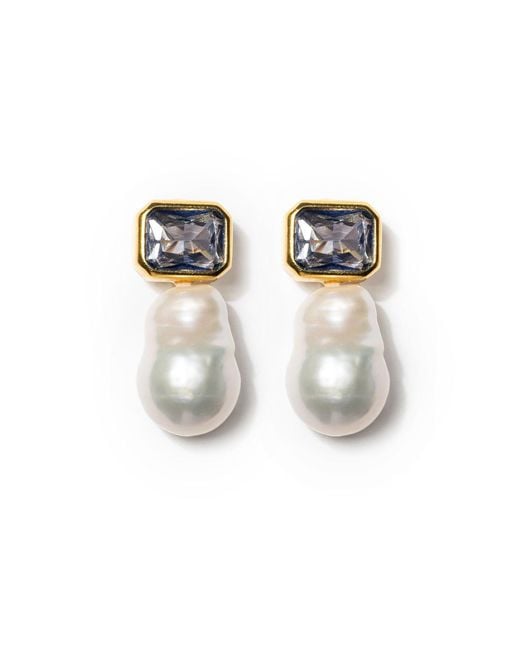 Kybele Studio White Bloom Drop Earrings
