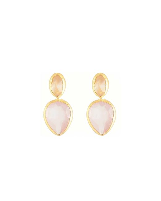 Opium Jewels Metallic Marquise Double Drop Studs