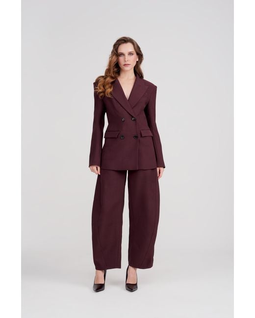 Icon Leva Purple Kaia Tailored Double Breasted Blazer Jacket
