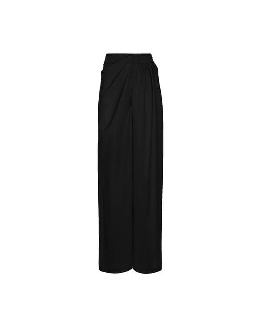 BLUZAT Black Trousers With Side Draping