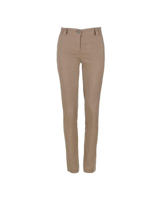 Conquista Gray Camel Fitted Full Length Pants