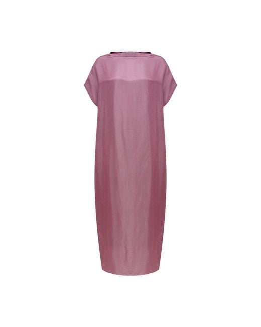 Silk and Bears Purple Seraphine Dusty Rose Hand-Dyed Silk Kaftan Maxi Dress