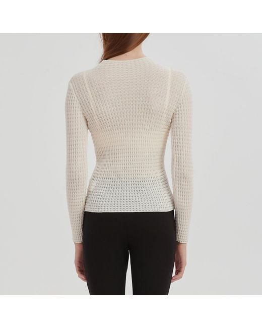 NUAJE NUAJE Gray Textured Merino Wool Mock Neck