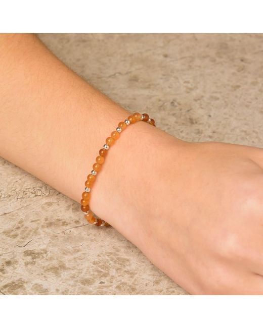 Nellou Jewellery Red Jewel Bead July Birthstone Bracelet Sterling