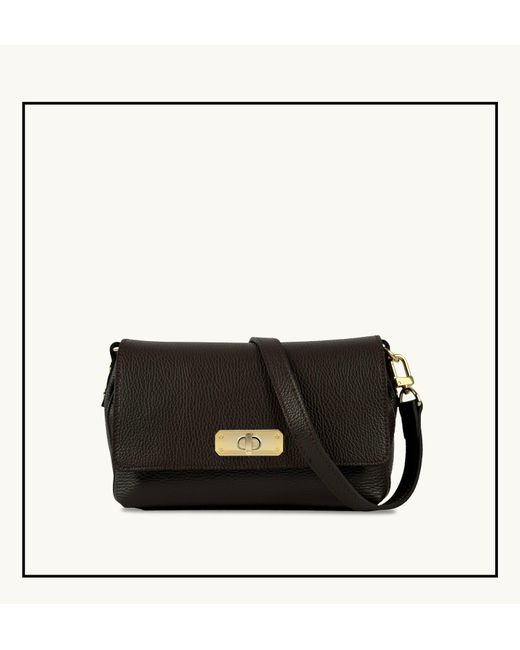 Apatchy London Black The Maisie Midi Chocolate Leather Bag