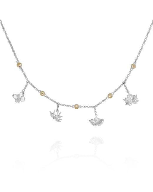 Far East Jewelry Metallic Handcrafted & Crystal Autumn Sound Necklace