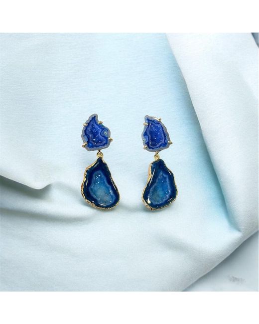 Magpie Rose Blue Aqua & Earrings