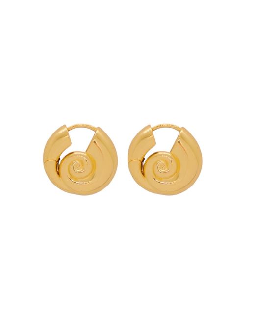 VALERIE CHIC Metallic Seashell Hoop Earrings 18K