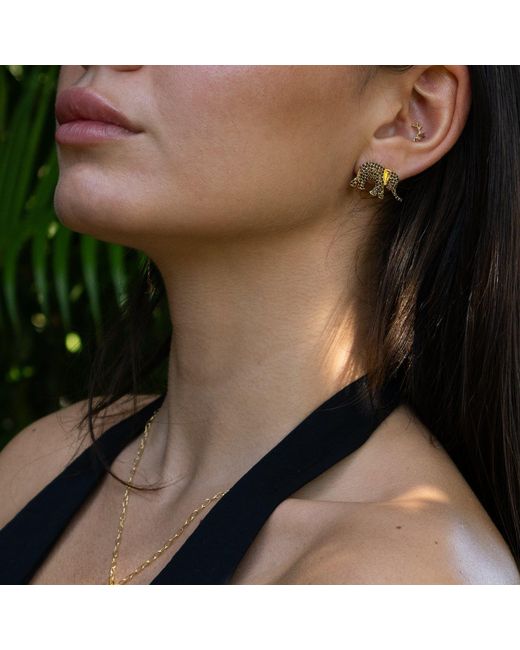 Ebru Jewelry Metallic Guardian Elephant Stud Earrings