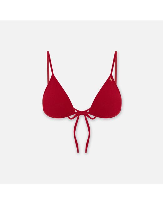 Pcfg Red The Solar Reflections Classic Triangle Bikini Top
