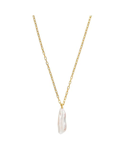 Ora Pearls Metallic Coralia Long Baroque Pearl Pendant